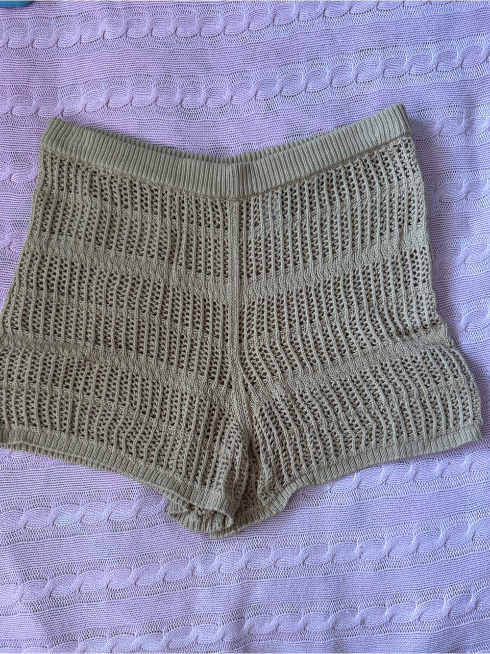 aerie High-Rise crochet shorts